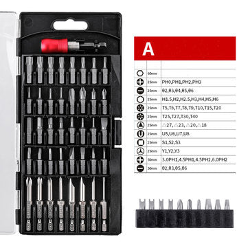 BROPPE A/B/C/D Type Screwdriver Drill Bits Tools kit 1/4 Inch Hex Shank Magnetic Screwd... (SIZE: A)