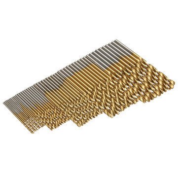 Drillpro 2 SET 1/1.5/2/2.5/3mm HSS Titanium Coated Twist Drill Bits 50PCS/SET High Speed Steel Drill