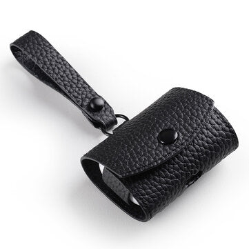 Melkco Luxury Portable Leather Wireless bluetooth Earphone Storage Cover with Key... (COLOR.: BLACK)