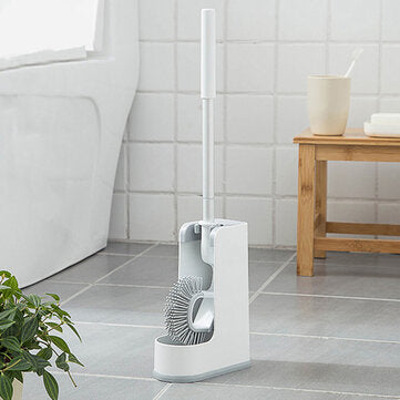 Silicone Toilet Brush Soft Bristle Wall-mounted Bathroom Toilet Brush Holder Clean Tool