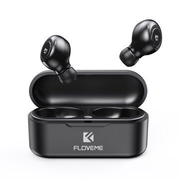 Floveme TWS True Wireless bluetooth 5.0 Earphone Mini Portable 3D Stereo Bilatera... (COLOR.: BLACK)