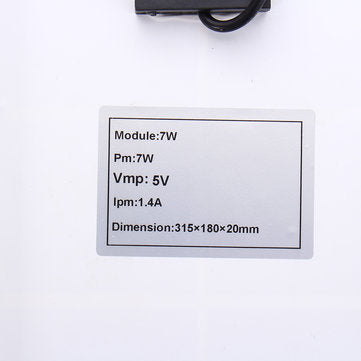 5V 7W Durdable Waterproof Polycrystalline Solar Panel Charger With 3M Cable For Emergency Light