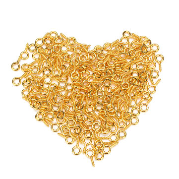 200Pcs Resin Casting Molds Screw Eye Pins Threaded DIY Jewelry Craft Accessories (COLOR.: SILVER)