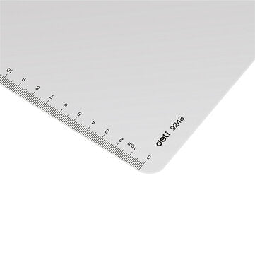Deli 9248 A4 Clipboard PP Plastic White Writing Clip Board Mat with Scale Side Ruler for Home Office