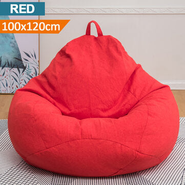 Extra Large Bean Bag Chair Lazy Sofa Cover Indoor Outdoor Game Seat BeanBag (COLOR1: RED)