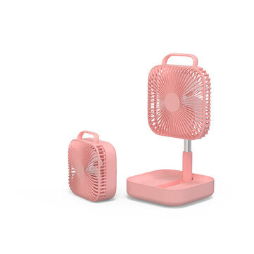 New USB Fan Chargeable Portable Vertical Desktop Telescopic Household Folding Elect... (COLOR: PINK)