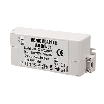 AC100-240V To DC12V 5A 60W LED Power Supply Lighting Transformer Adapter Driver For Strip Light Lamp