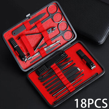 7/10/12/16/18pcs Finger Nail Clipper Portable Pedicure Manicure Set Nail Kits (TYPE: E)