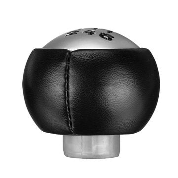 6 Speed Matte Silver Gear Stick Shift Knob Shifter Head PU Leather For Peugeot 307 308 3008 407 5008