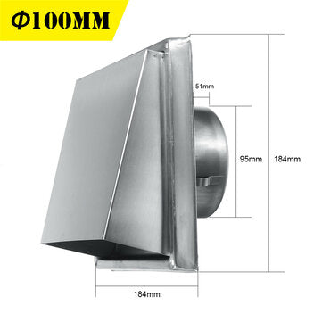 100/125/150mm Stainless Steel Square Wall Air Vent Ducting Grille Cover (SIZE: 100MM)