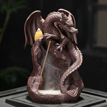 Auspicious Dragon Purple Sand Smoke Backflow Incense Burner Creative Aromatherapy C... (STYLE2: #02)
