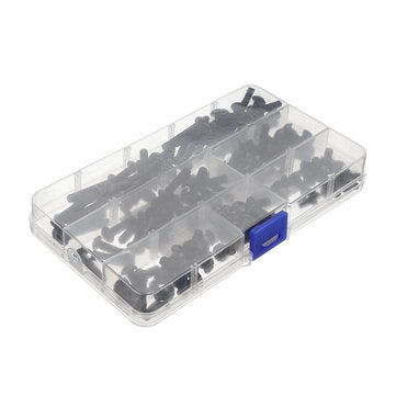 Suleve M5CH2 140Pcs M5 10.9 Grade Carbon Steel Hex Socket Button Round Head Screw Bolt Assortment