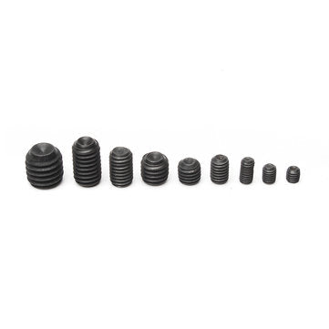 Suleve MXAS1 250Pcs Head Socket Hex Set Grub Screw Cup Point Alloy Steel Assortment With Case