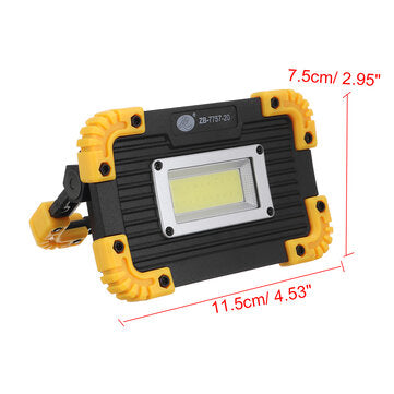 3 Mode Outdoor COB LED Floodlight Spot Work Lamp Camping Hiking Battery Powered