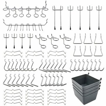 80Pcs Pegboard Hooks Assortment with Pegboard Bins Peg Locks for Organizing Storage System Tools