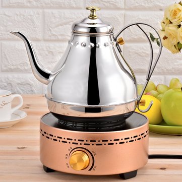 Silver 1.2L Capacity Stainless Steel Coffee Drip Kettles Tea Filter Pot Teahouse