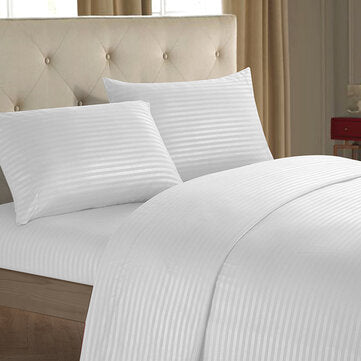 Honana Striped Bedding Sets 3/4 Piece High Quality B... (BEDDING SIZE: 4PCSFULLSIZE | COLOR.: WHITE)