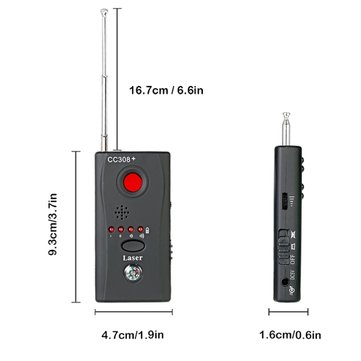 Wireless RF Signal Detector CC308 Multi Function Camera Bug GSM Alarm System WiFi GPS Laser 1MHz-6.5