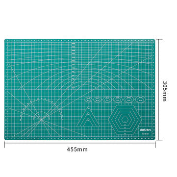 Deli 78401 1 Piece A3 Grid Self Healing Cutting Mat Durable PVC Craft Card Fabric Leather Paper Cutt