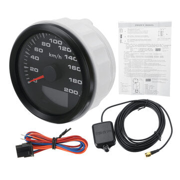 85mm 9-32V 120km/h 200km/h GPS Speedometer Odometers Gauge LCD Display With 8 Color Bac... (NO.: 07)