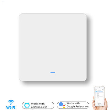 Somgoms SMB-11W Tuya WiFi 1Gang Push Button Wall Light Switch EU AC 100V-240V Smart... (TYPE: 1GANG)
