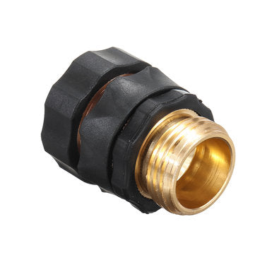 Drillpro 4pcs 3/4 Inch Brass Connector Garden Hose Quick Connect Water Hose Pipe Connectors Fitting