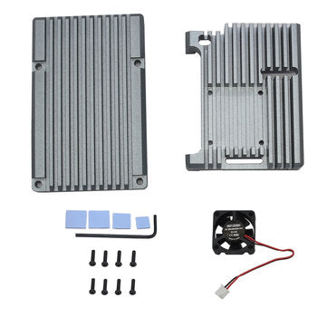 Aluminum Alloy Case for Raspberry Pi 4 Black/Gold/Sliver/Blue/Grey/Red Metal Enclo... (COLOR1: GREY)