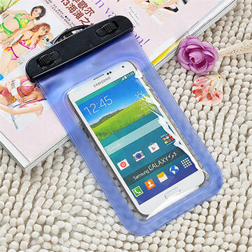 Cell Phone Waterproof Cover Universal Under Water Bag Transparent Touchs... (COLOR.: BLUE | SIZE: L)