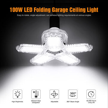 80/100W LED Garage Lights 8000/10000 Lumens Super Bright Garag... (POWER: 100W | COLOR: TRANSPARENT)