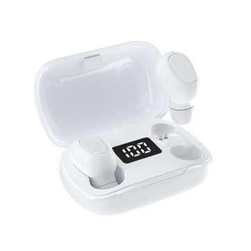 Bakeey L21 Pro LED Digital Display TWS bluetooth Earbuds HiFi Stereo Wireless Spor... (COLOR: WHITE)