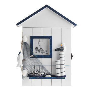 Wooden Key Hooks Holder Wall Mount Organizer Rack Roof Single Bird Storage Box