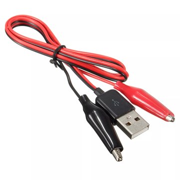 5Pcs DANIU 60CM Crocodile Test Clips Clamp to USB Male Connector Power Adapter Cable Wire