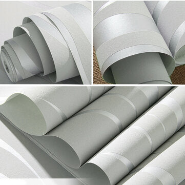 Silver 3D Non-Woven Fabric Wave Stripe Embossed Wallpaper Waterproof Modern Simple Non-Woven Fabric