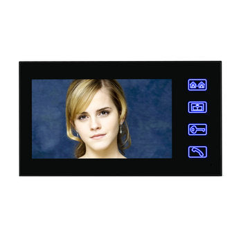 ENNIO 7 inch Video Door Phone Doorbell Intercom System with Face Recognition Fingerprint RFIC Wired