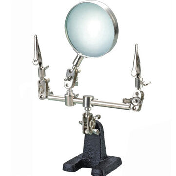 5X Third Hand Soldering Iron Stand Helping Clamp Vise Clip Magnifying Glass Tool