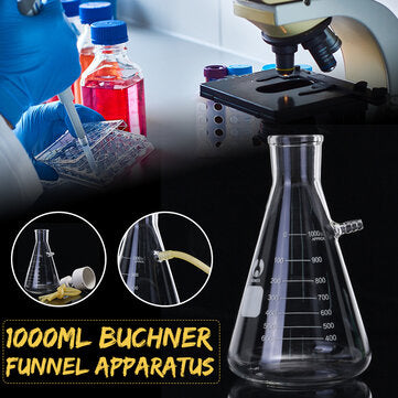 1000mL Filteration Buchner Funnel Kit Vacuum Suction Glass Flask Apparatus