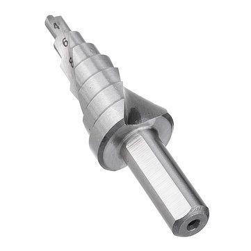 Drillpro 4-16.5mm HSS Step Drill Bit High Speed Steel Triangular Handle Spiral Groove Step Drill Bit