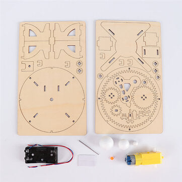 Wooden Solar System Space Instrument Assembled Model DIY Kids Assembling Toy Science Experiment Kit