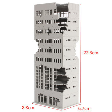 Scale 1/144 White Battle Corner Ruined Building Model Building For Home Decoration