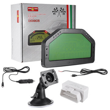 DO903III 12V 8-In-1 DPU Rally OBD2 Gauge Digital Display LCD Screen Race Dash Gauge Dashboard Senso