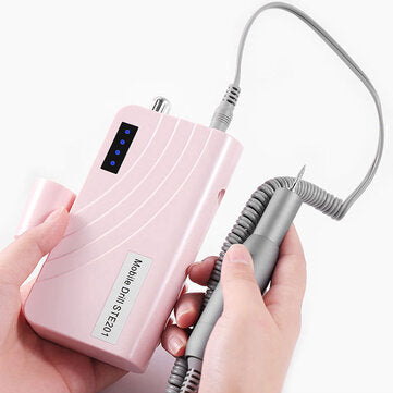 Portable Rechargeable Nail Drill Machine 24W 30000RPM Electric Nail File Nail Art ... (COLOR: WHITE)