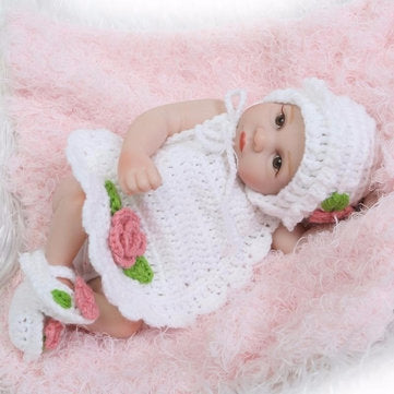 11 Inch Lifelike Newborn Reborn Silicone Vinyl Baby Girls Doll + Clothes Gift