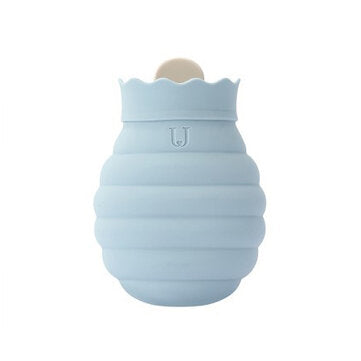 Creative Mini Silicone Microwave Heating Hot Water Bag with Knit Cover Warm Hand ... (COLOR.: BLUES)