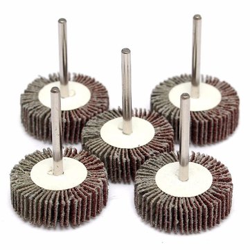5pcs 80 Grit 4mm Shank Grinding Sandpaper Flap Wheel Sanding Discs For Rotary Tools