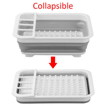 Drain Basket Dishes Draining Holder Foldable Cutlery Storage Box Dish Racks