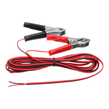 One Pair of 3m Length 3A Red+Black Color Alligator Clip Wiring for Solar Panel