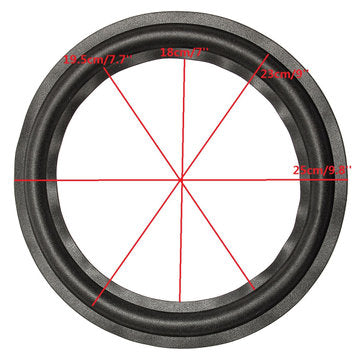 Black 10 Inch Speaker Surround Decorative Circle Repair Foam For Bass Woofer