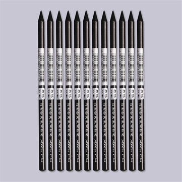 Maries C7346 6/12/24Pcs Charcoal Pencil Set Black Soft All Carbon Refill Pen So... (QUANTITY: 12PCS)