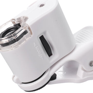 60X Magnifying Phone Mini Clip Microscope LED UV Lights Magnifier Science Toys