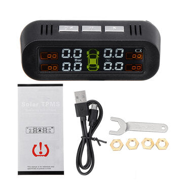 TY-1 Tire Pressure Monitor System Real-time Tester LCD Screen with 4 External Sensors Auto Power On